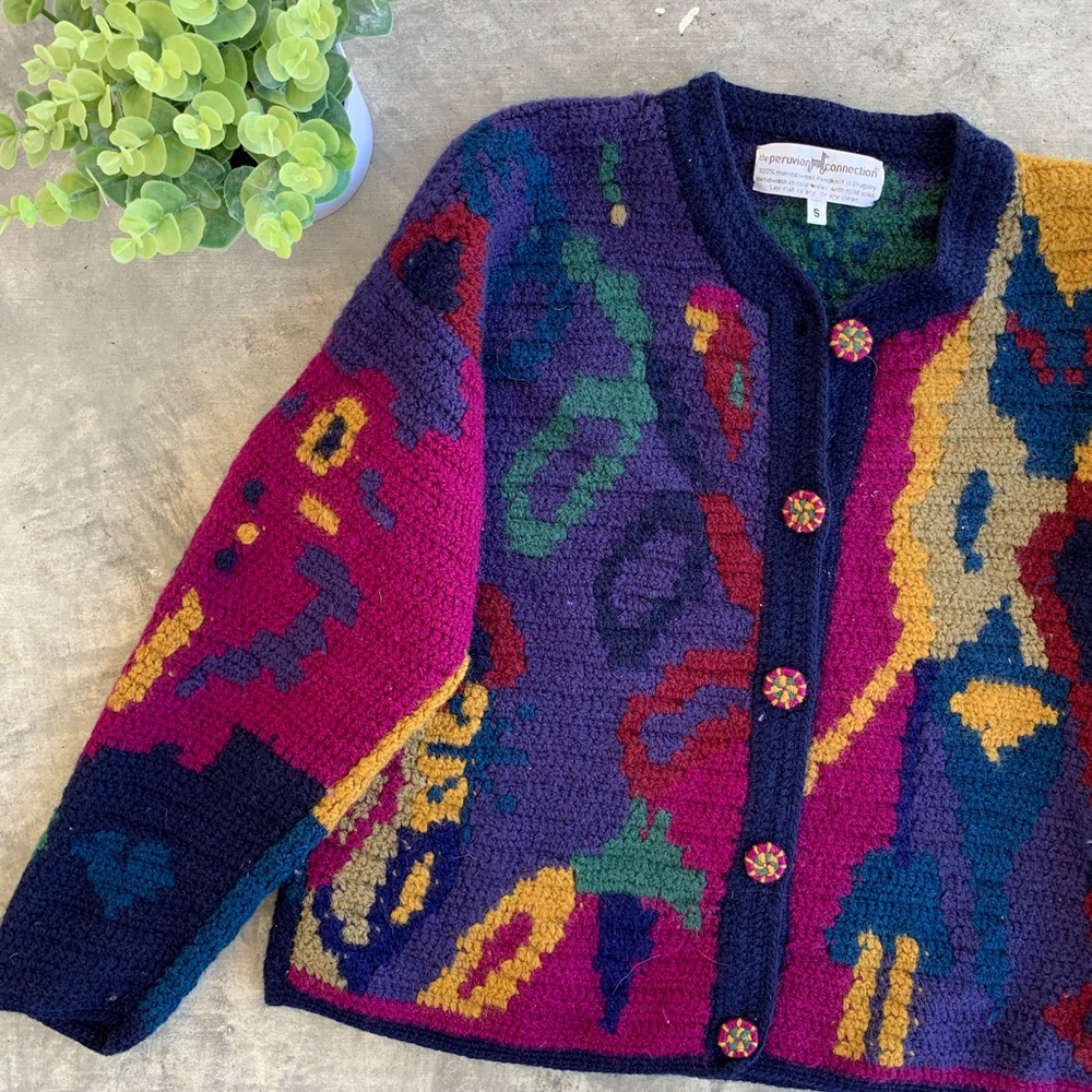 Peruvian Connection Artisan Knit Cardigan